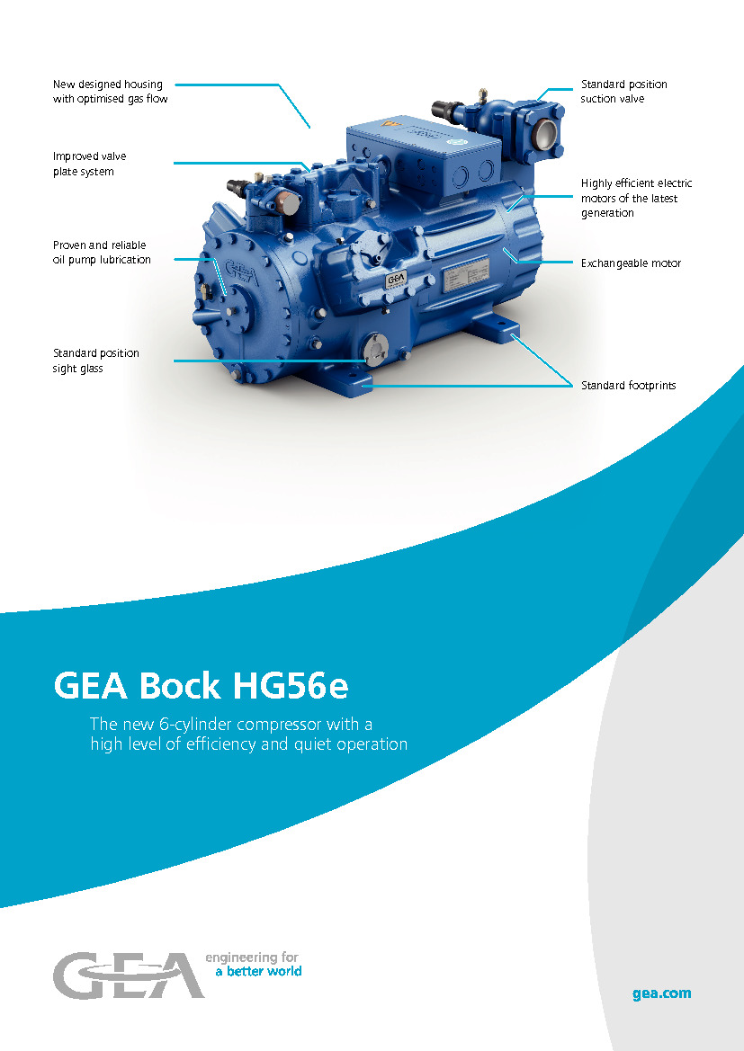 Полугерметичные поршневые компрессоры GEA Bock HGX56e