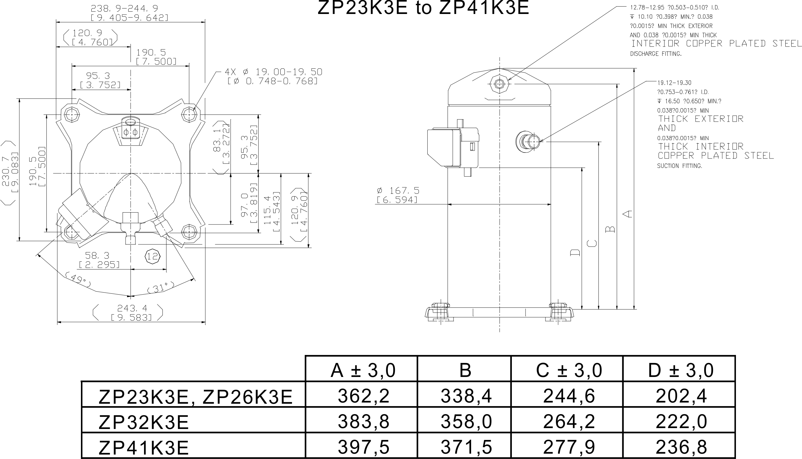 Герметичный спиральный компрессор Copeland Scroll ZP41K3E