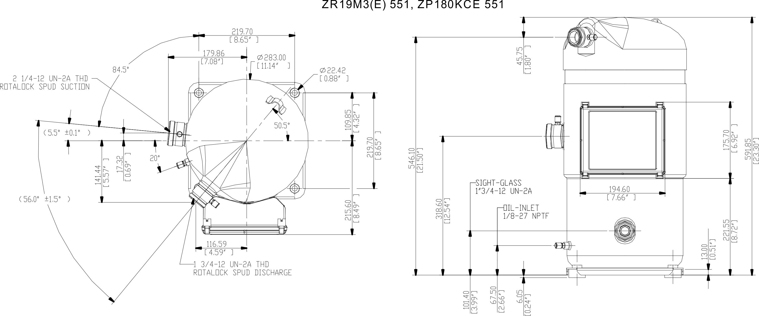 Герметичный спиральный компрессор Copeland Scroll ZP180KCE