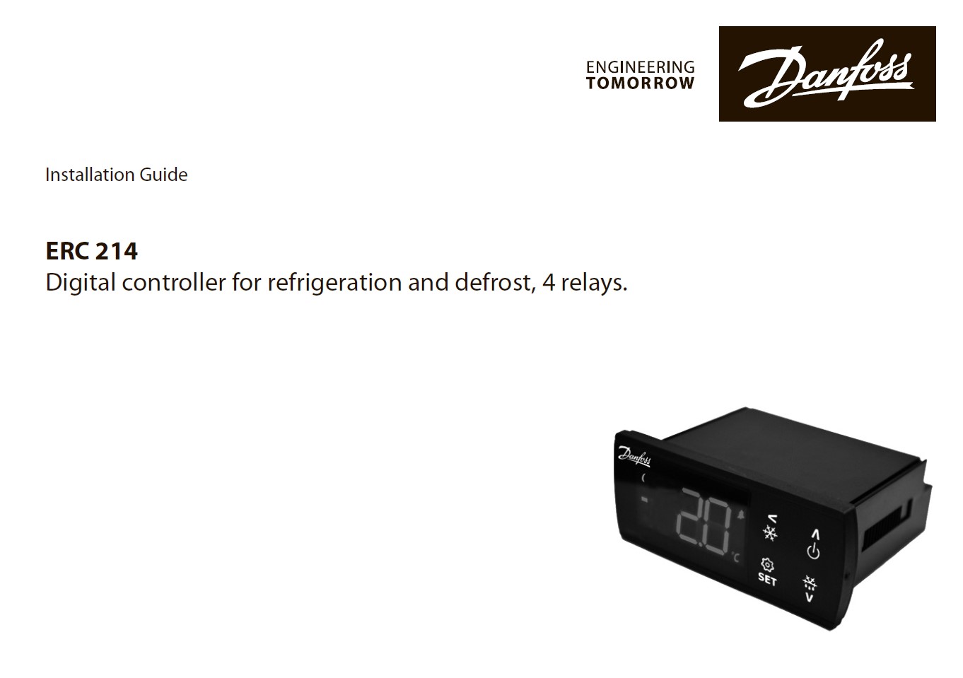 Контроллер температуры Danfoss ERC 214 (инструкция по установке)